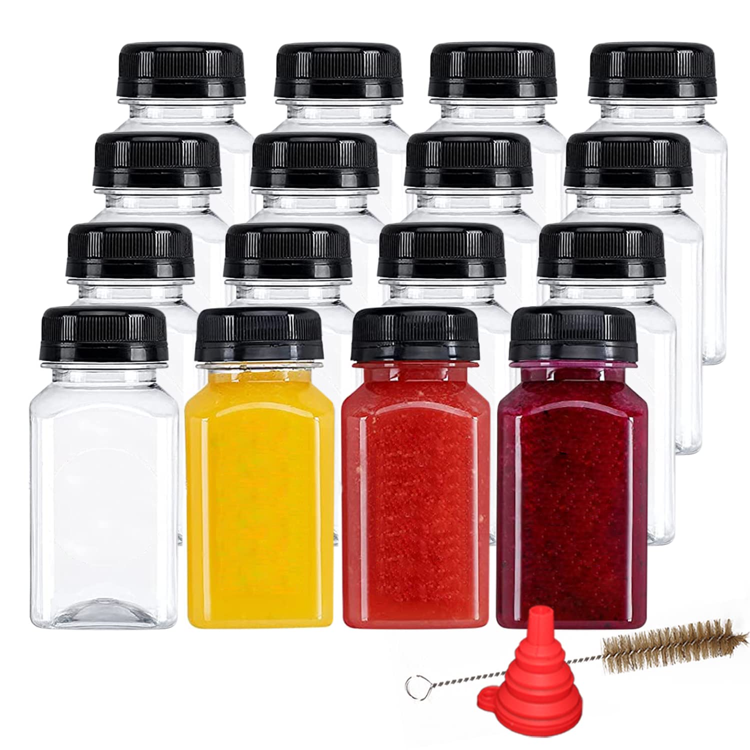 YBCPACK 16 Pack 5oz/150ml Plastic Shot bottles with Lids