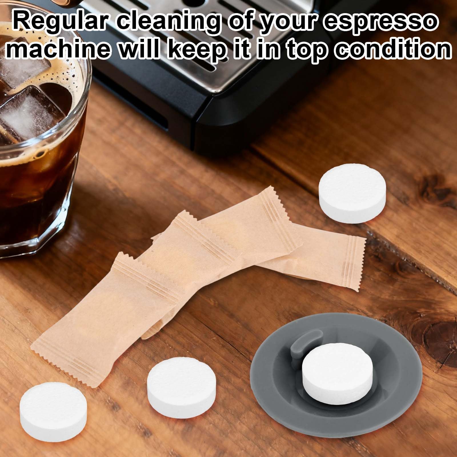 2 Disco Limpieza Espresso y 12 Pastillas de Limpieza Compatibles con la Cafetera Ninja Luxe, Silicona 54mm Pastillas de Disco Retrolavado para Espresso