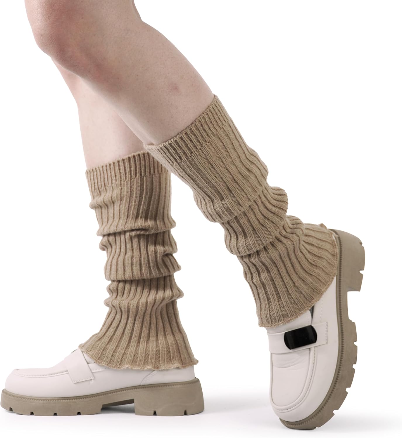 BomKinta Leg Warmers for Women - Soft Fashion Knit Calf Accessories Gifts - Cute 80s Ruffle Leg Sleeves for Party Yoga - Image 6