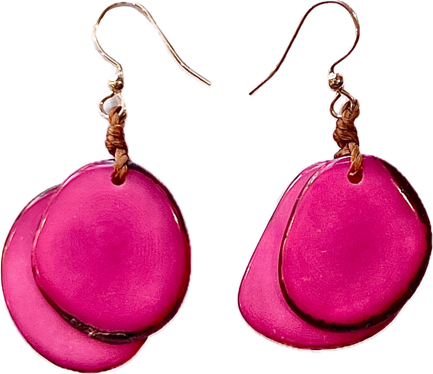 Earth Accessories Lightweight Boho Earrings for Women | Tagua Nut, Surgical Stainless Steel, Drop Dangle Earrings | Eco-Friendly