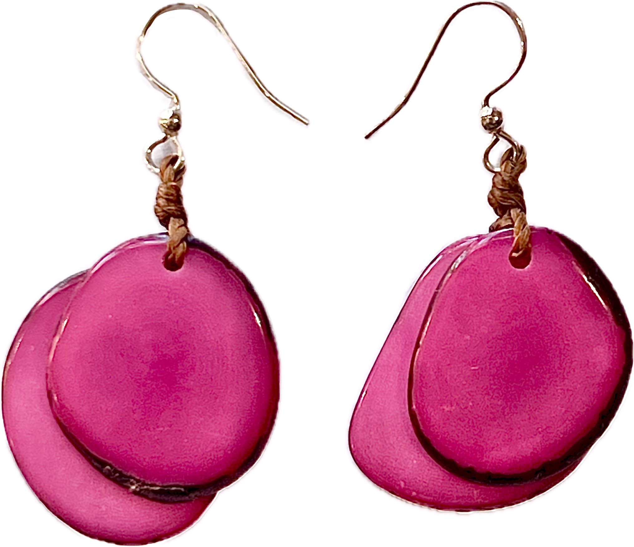 Earth Accessories Lightweight Boho Earrings for Women | Tagua Nut, Surgical Stainless Steel, Drop Dangle Earrings | Eco-Friendly