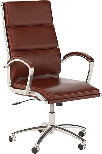 Miniatura 10 de Bush Business Furniture Silla de oficina ejecutiva de cuero con respaldo alto modelo en color marrón Saddle LeatherSaddle Leather)