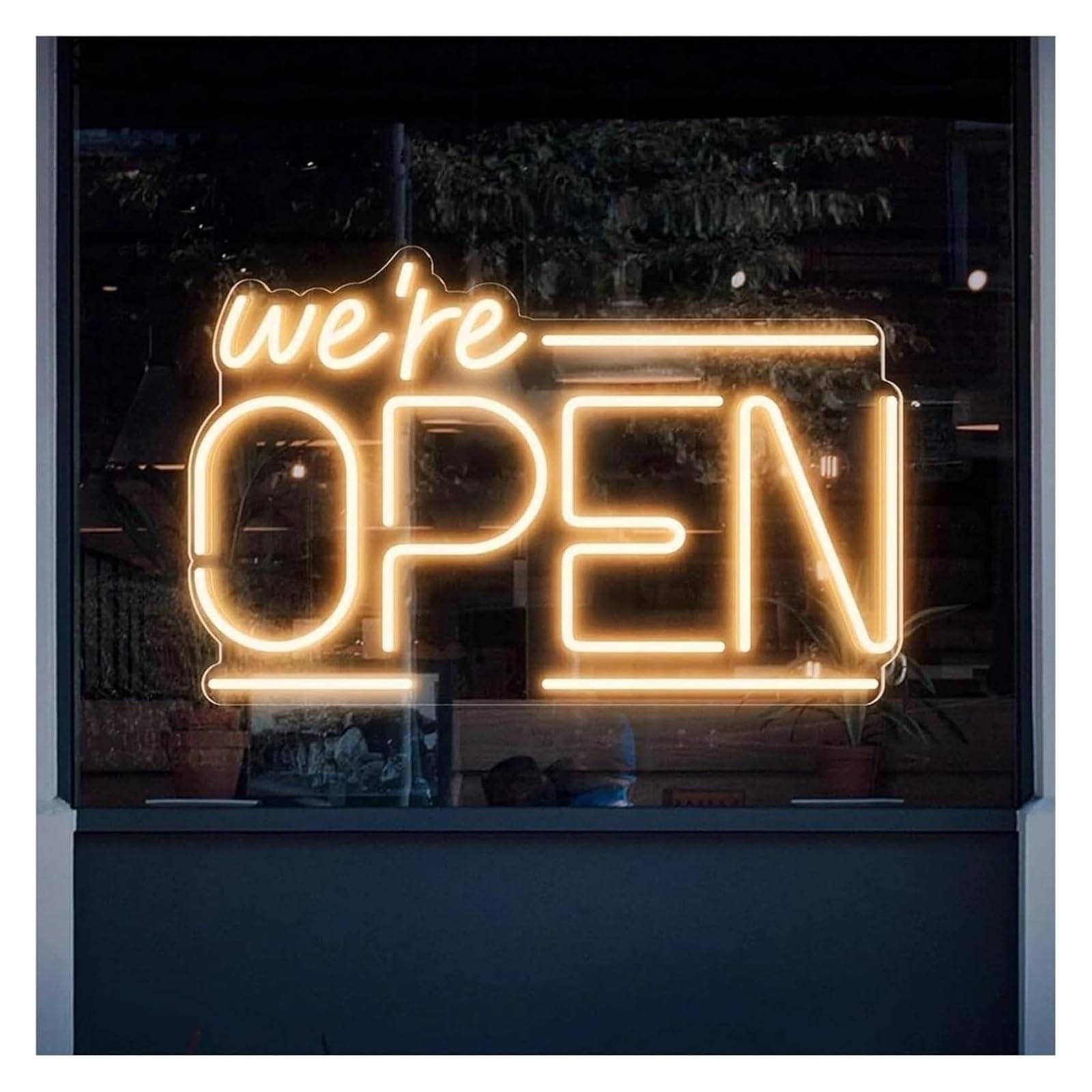 Wexxaii neon Light Sign Neon Light Decoration Hanging Art for neon Signs We're Open(Beige)