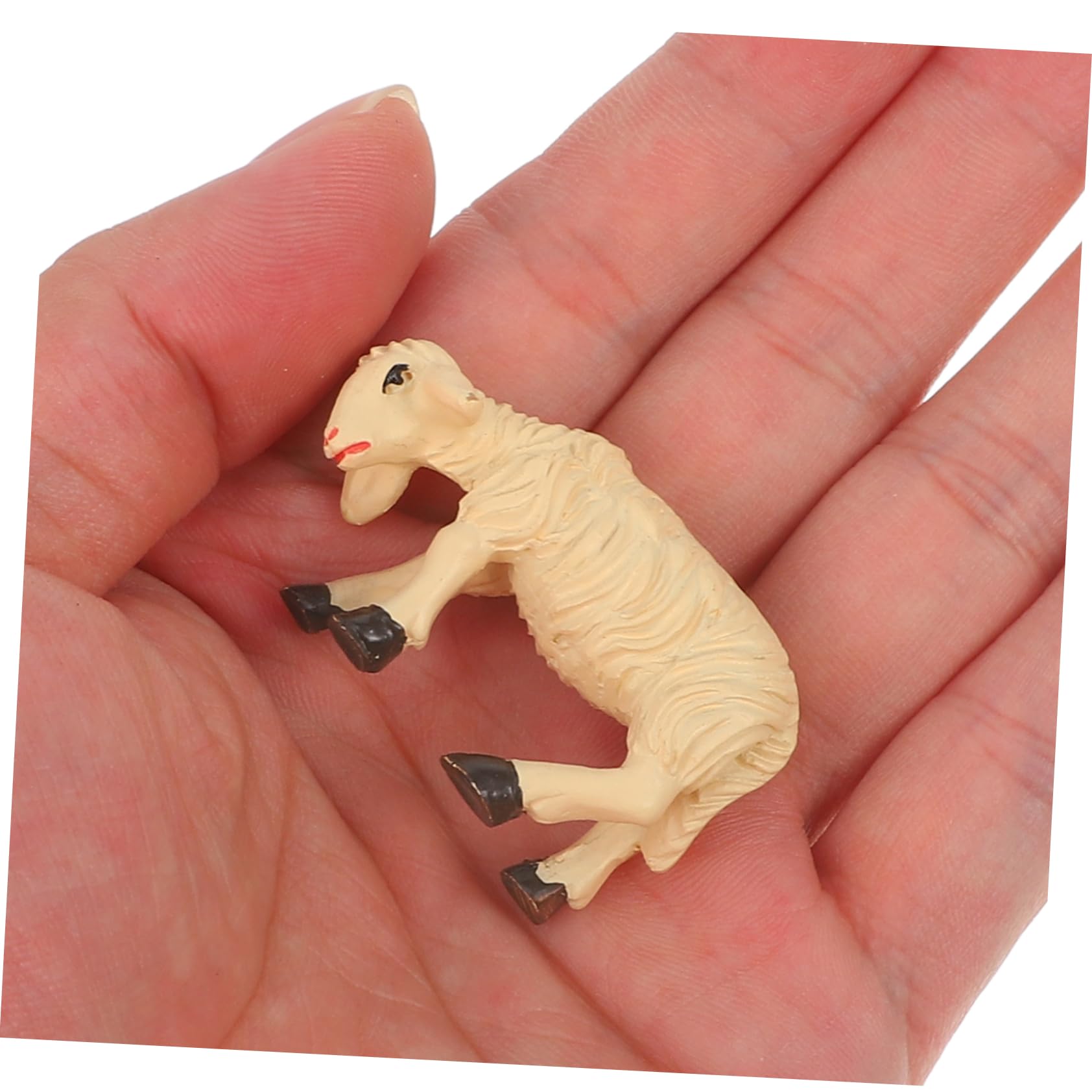 Happyyami 18kawałki Miniaturowych Ozdób z Barankami Urocze Dekoracje Do Ogrodu Wnętrz i Mikrolandscaping z Żywicy