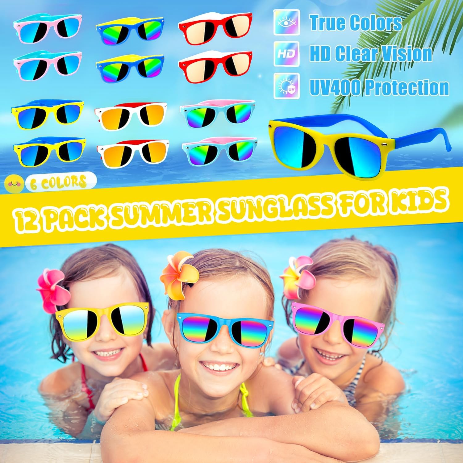 182 Pcs Pool Party Favors Beach Party Favors, Summer Goodie Bag Stuffers for Kids 3-8 8-12 with Beach Balls, Sunglasses