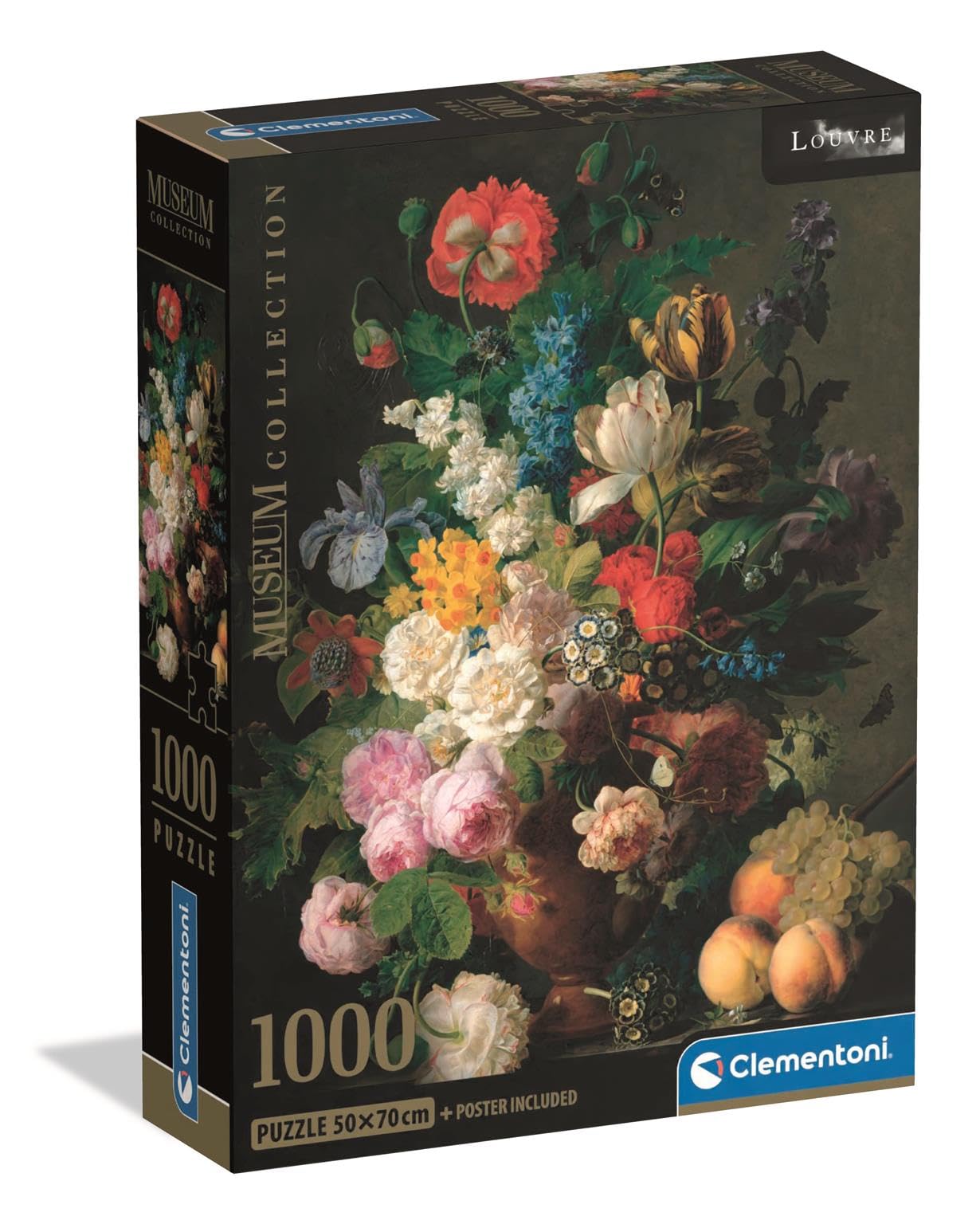 Clementoni Puzzle 1000 pieces Museum Collection, Bowl of Flowers, Compact box, Puzzle for Adults 14-99, Made in Italy, 39970