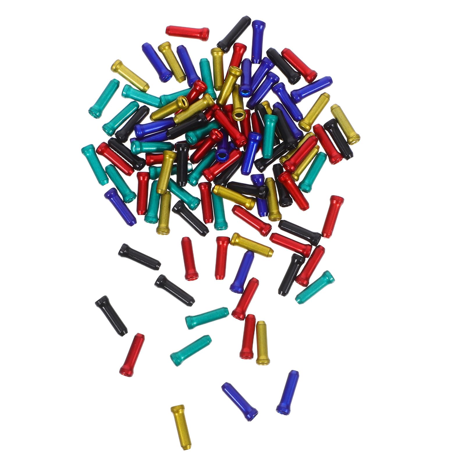 JOINPAYA 100pcs Brake Cable End Caps Durable Aluminium Alloy Bike Cable End Crimps for Mountain and Road Bicycles Weatherproof Protection Easy Installation Accessory