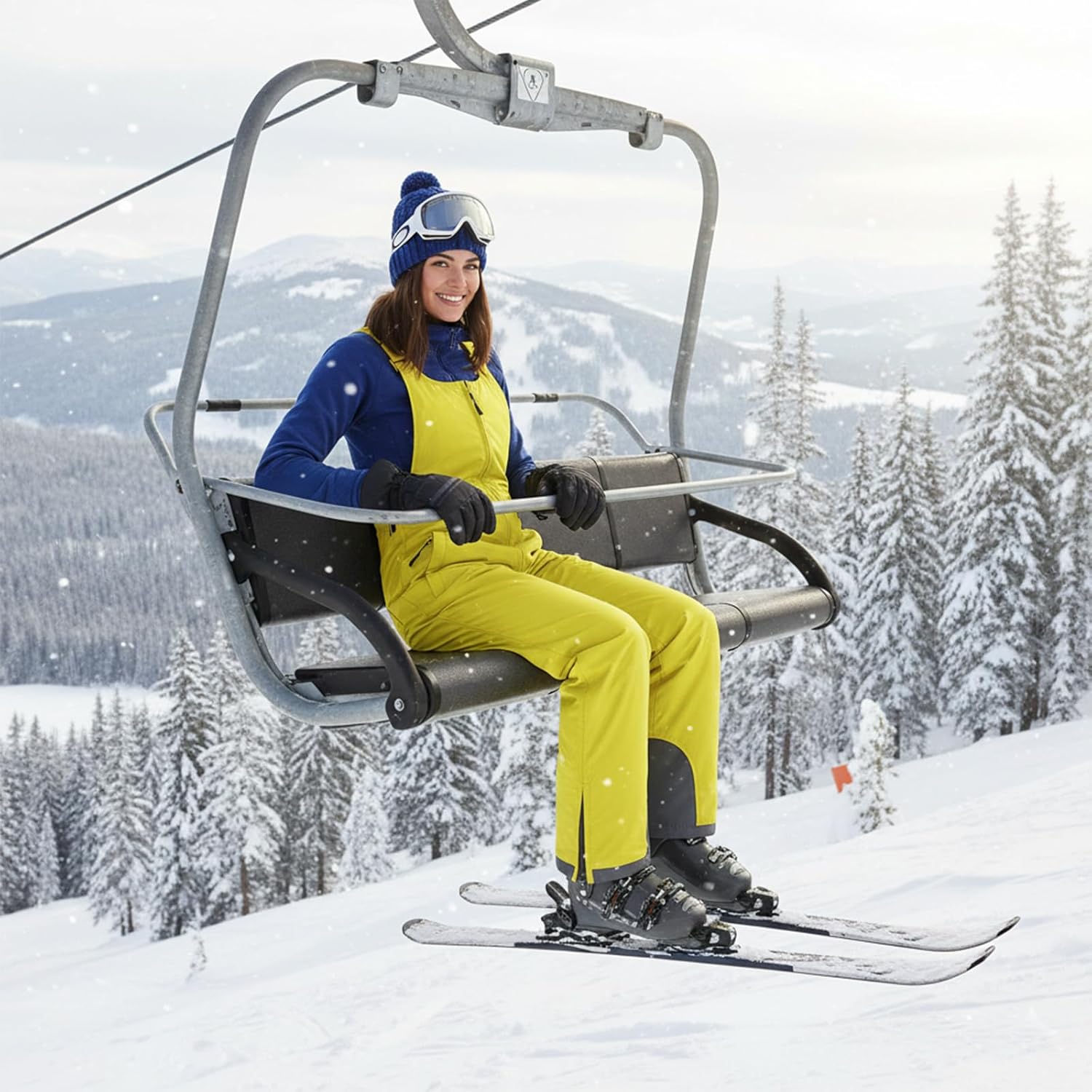 Womens Ski Bibs Jumpsuit Sleeveless Snowboard Water-Windproof Insulated Overalls Winter Warm Snow Suspenders Pants