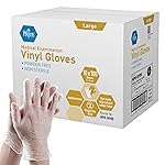 MED PRIDE Medpride Medical Vinyl Examination Gloves | Latex and Powder Free | Disposable, Ultra-Strong, Clear (1000, Large (Pack of 1000))