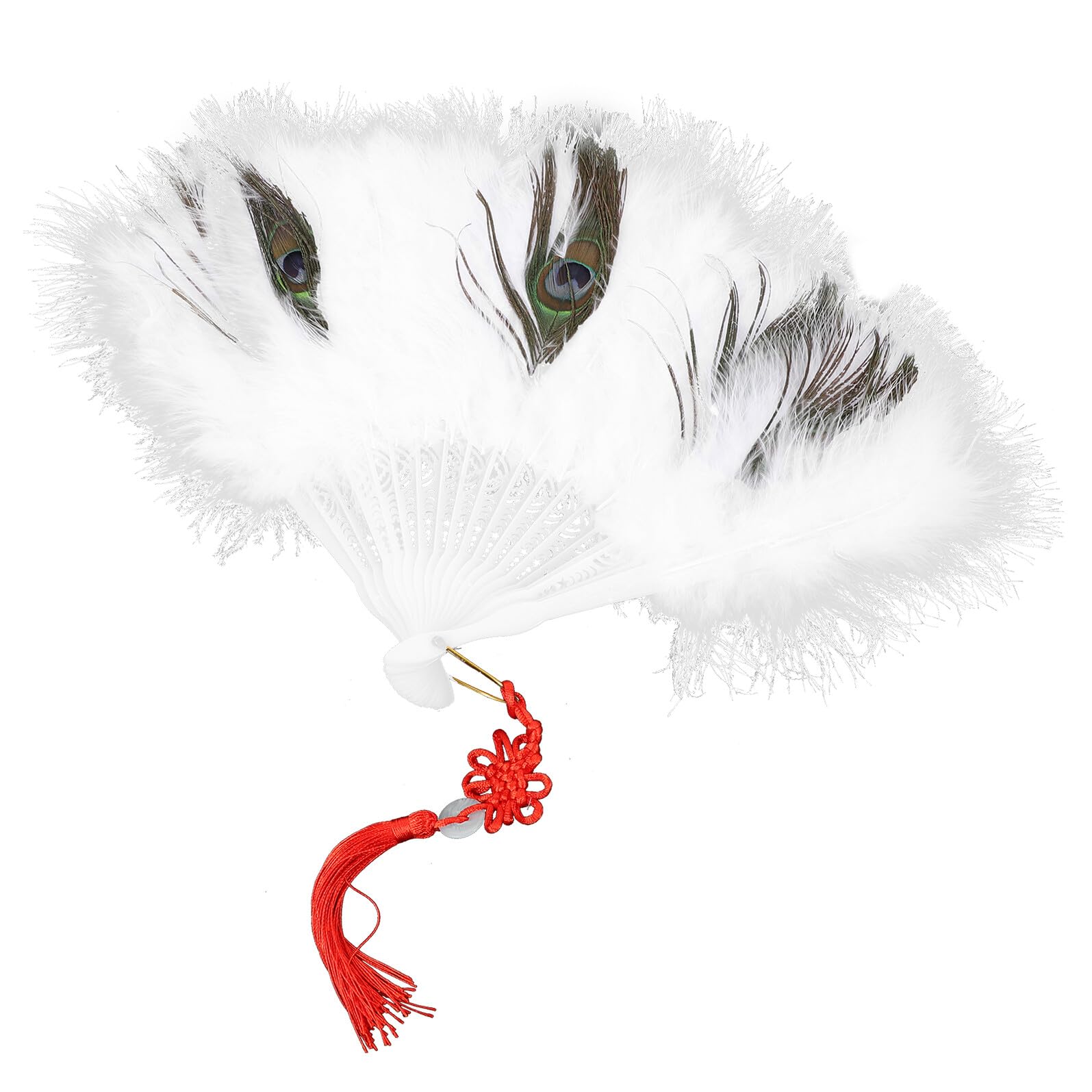 Ysgdvmajn Women's Random Color Tofficu Ivory Folding Hand Fan 52X30cm Bride For Dance Performance Masquerade Wedding Accessory