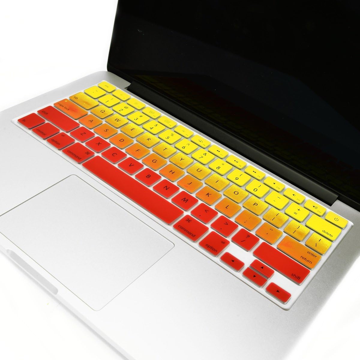 TOP CASE - Faded Ombre Series Keyboard Cover Skin for Macbook 13" Unibody/Old Generation Macbook Pro 13" 15" 17" with or without Retina Display/Macbook Air 13"/Wireless Keyboard-Yellow&Red