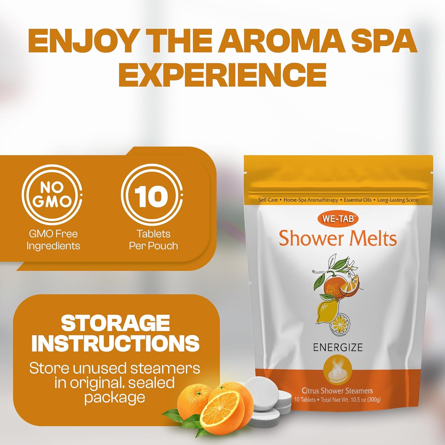 Shower Steamers 10-pk with Essential Oil Aromatherapy to Focus, Long Lasting, No Stain or Artificial Dye, for Relaxation, Stress Relief & Self Care (Citrus) - Image 5