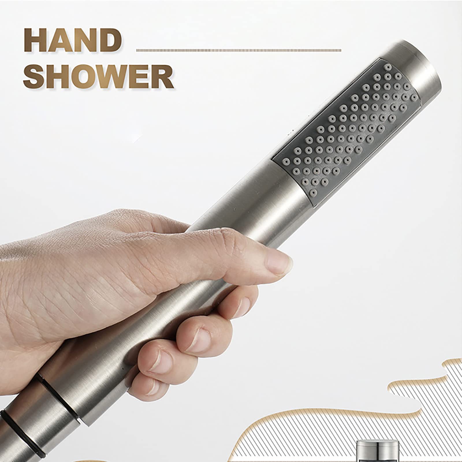 Alcachofa Ducha Alta Presión, Cobre Antical Alcachofa de Ducha de Mano con Manguera Acero Inoxidable 1.5M, Soporte, G1 / 2 Ajuste Universal Cromado Duchas de Baño Alcachofa, Fácil de Instalar