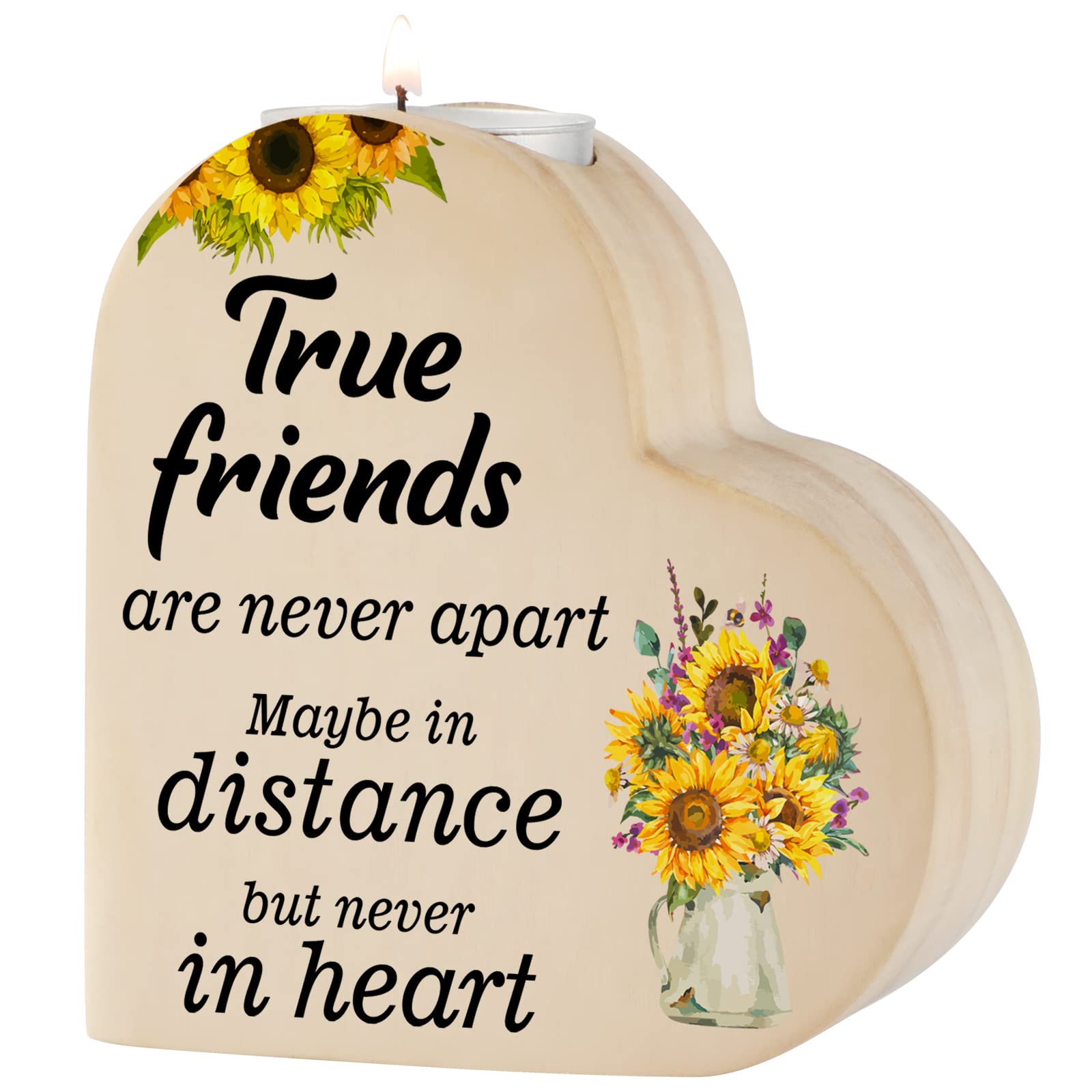 Blumuze Friend Gifts, Heart-shaped Candlestick Candle Holders Gifts for Friend, Best Friend Birthday Gifts, Gifts for Friend on Her Anniversary Graduation Mothers Day, Presents for Friend Bestie