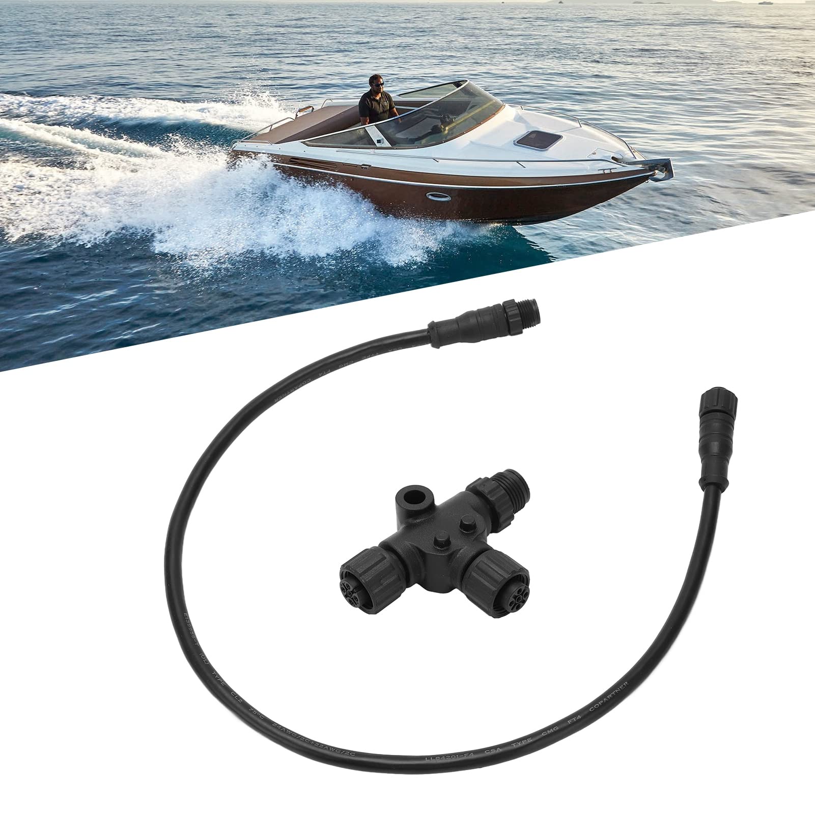 Per NMEA 2000 Starter Kit丨 Per Cavo Backbone NMEA 2000 丨 Cavo Backbone NMEA 2000 con Connettore a T 5 Pin Impermeabile M12 0,5 M per Networks Boat Yacht Series