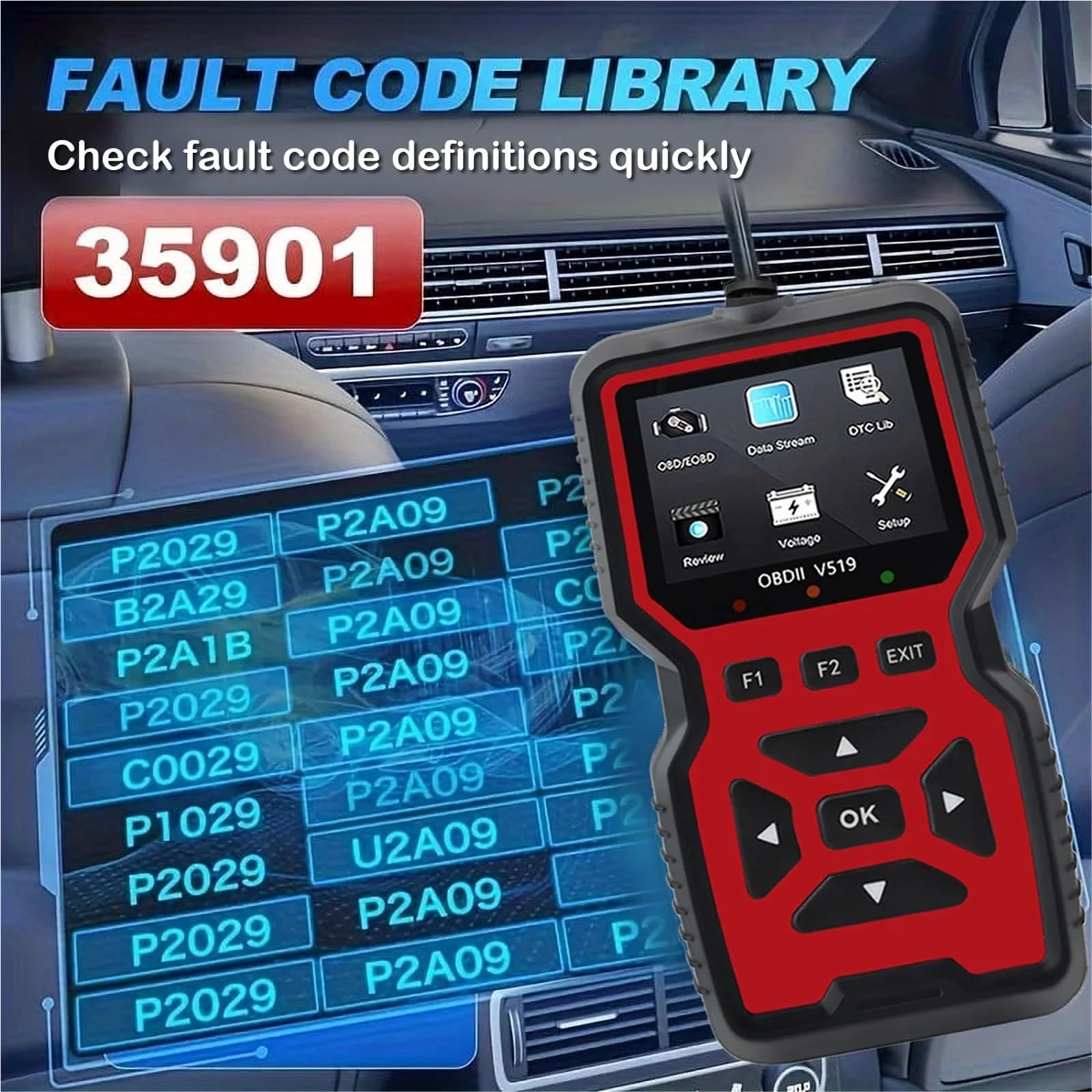 Lettore di Codici automobilistici Strumento diagnostico OBDII Tester for Auto Rilevatore guasti al Motore Controllo Automatico for