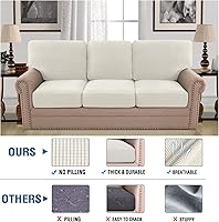Vista 311 de H.VERSAILTEX Multi-Pieces Sofa Covers Stretch Couch Covers Form Fitted Seats and Back Cushions Covers