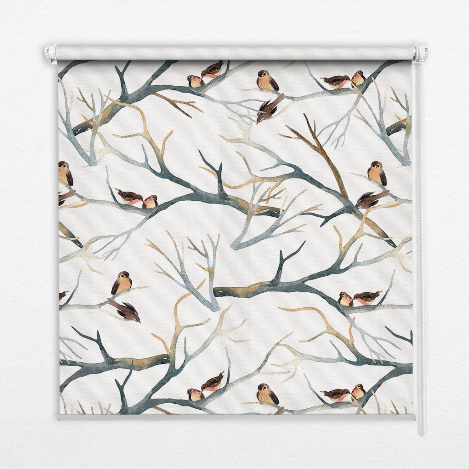 Store Enrouleur sans Perçage 60x180 cm Occultante Motif Oiseaux