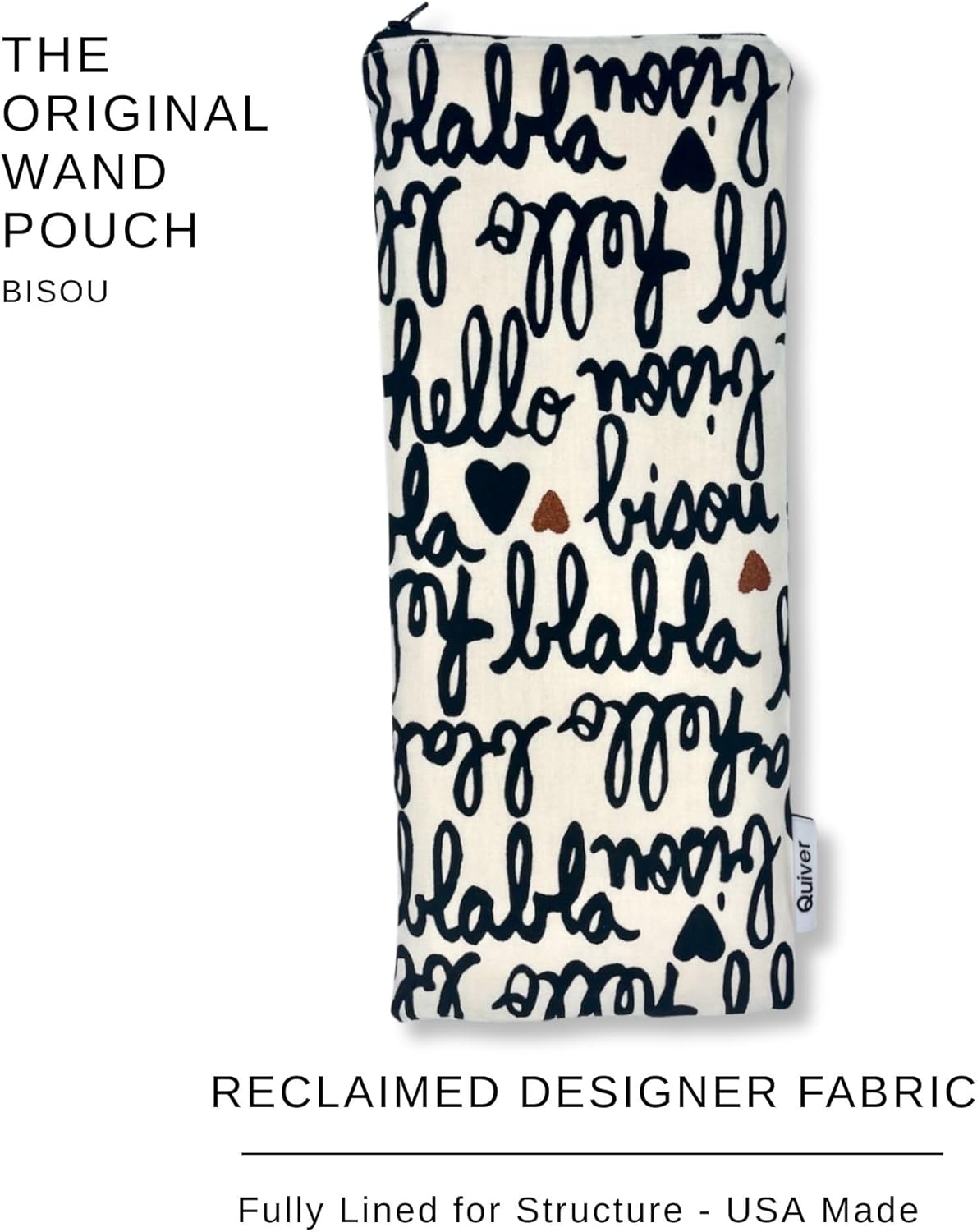 Wand Massager Storage Pouch – Discreet Travel Case for Magic Wand & Full-Size Personal Massagers – USA Made, Fully Lined, YKK Zipper – Bisou