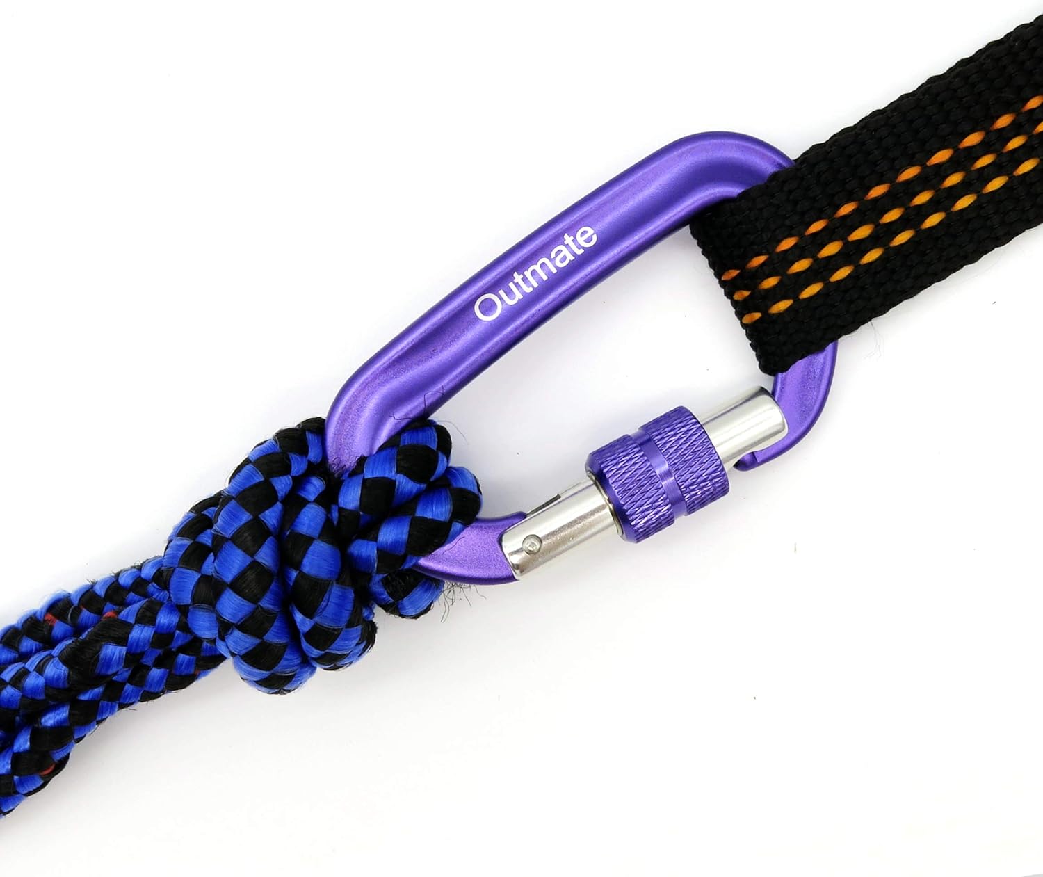 12kN 3.2"x2" Heavy-Duty Carabiner Clips - Durable, Lightweight Aluminum Alloy Carabiners for Hiking, Camping, Keychains, Dog Leashes, Hammocks & More - Image 5