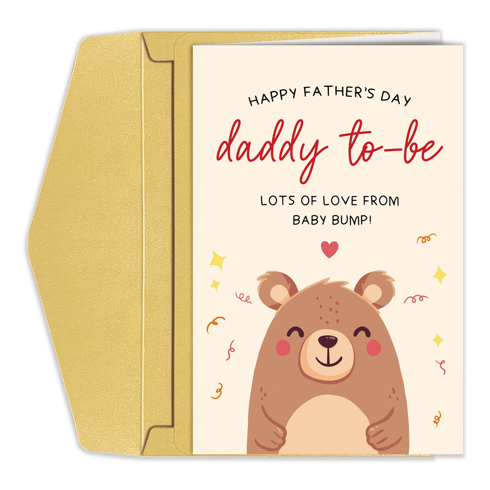 Goroar Daddy To Be Father's Day Card, 1st Fathers Day Card, Cute Bear Father's Day Card, Father's Day Card From Bump