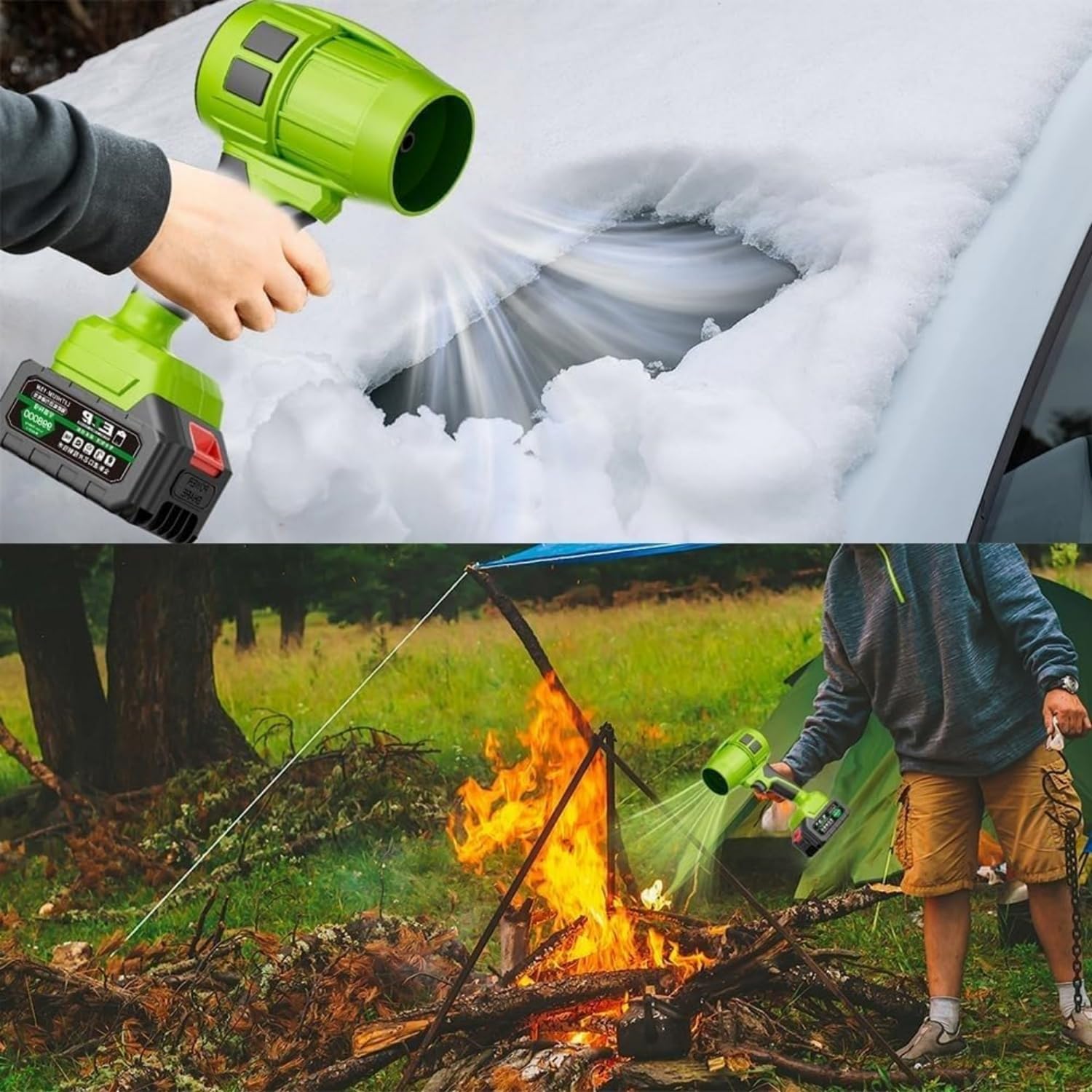Seese Pro - Soplador Ultraligero y Potente, Soplador de Hojas Inalámbrico con Batería, Plumero Turbo InaláMbrico de Alta Potencia, Turbo Sopladora de Hojas, para Jardín, Terraza, Automóvil