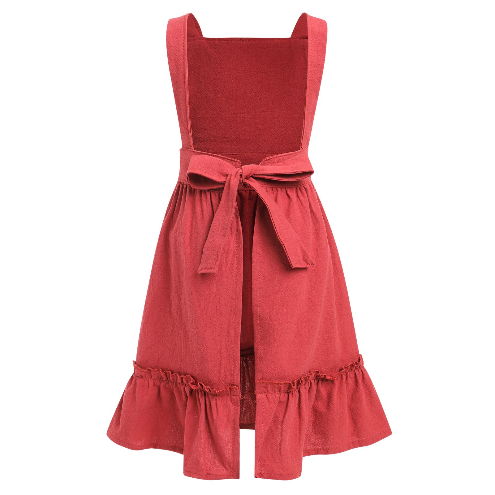 OBEEII Tablier de cuisine en coton et lin pour enfants avec poches