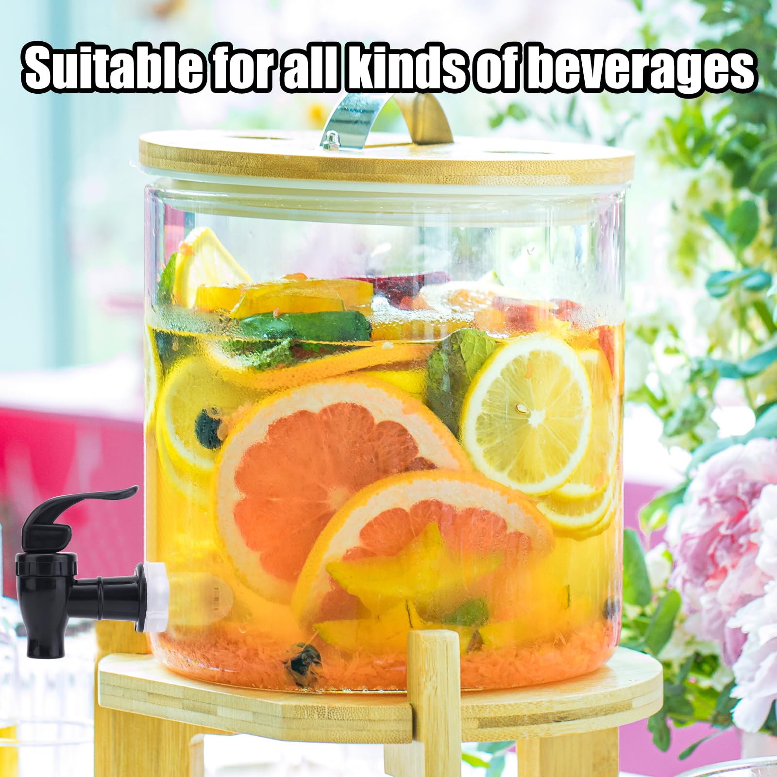 2 Pezzi Rubinetti per Distributore Bevande, Beccuccio per Distributore di Bevande Rubinetto per Acqua per Buffet Feste Distributore di Bevande in Vetro