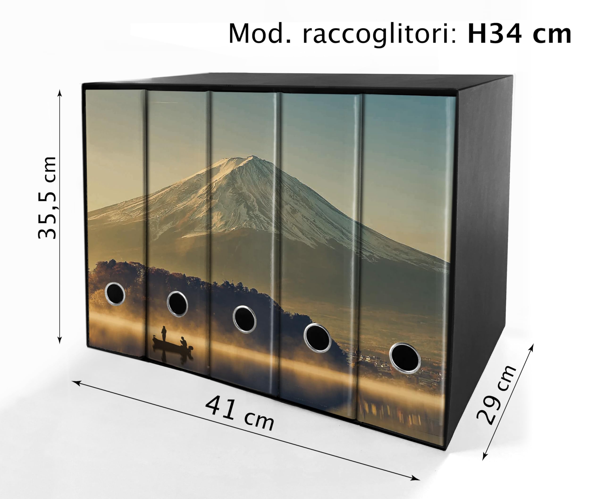 Set da 5 raccoglitori ad anelli - MONTE FUJI (H34 cm con 4 anelli)