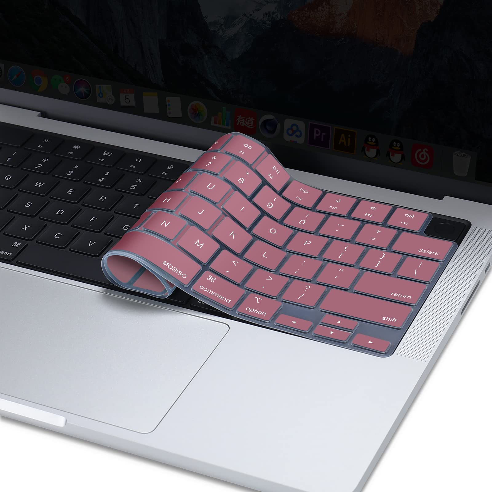 MOSISO Keyboard Cover For MacBook Air 13.6/15 & MacBook Pro 14/16 Inch (M4/M3/M2/M1, 2021-2025) - Black