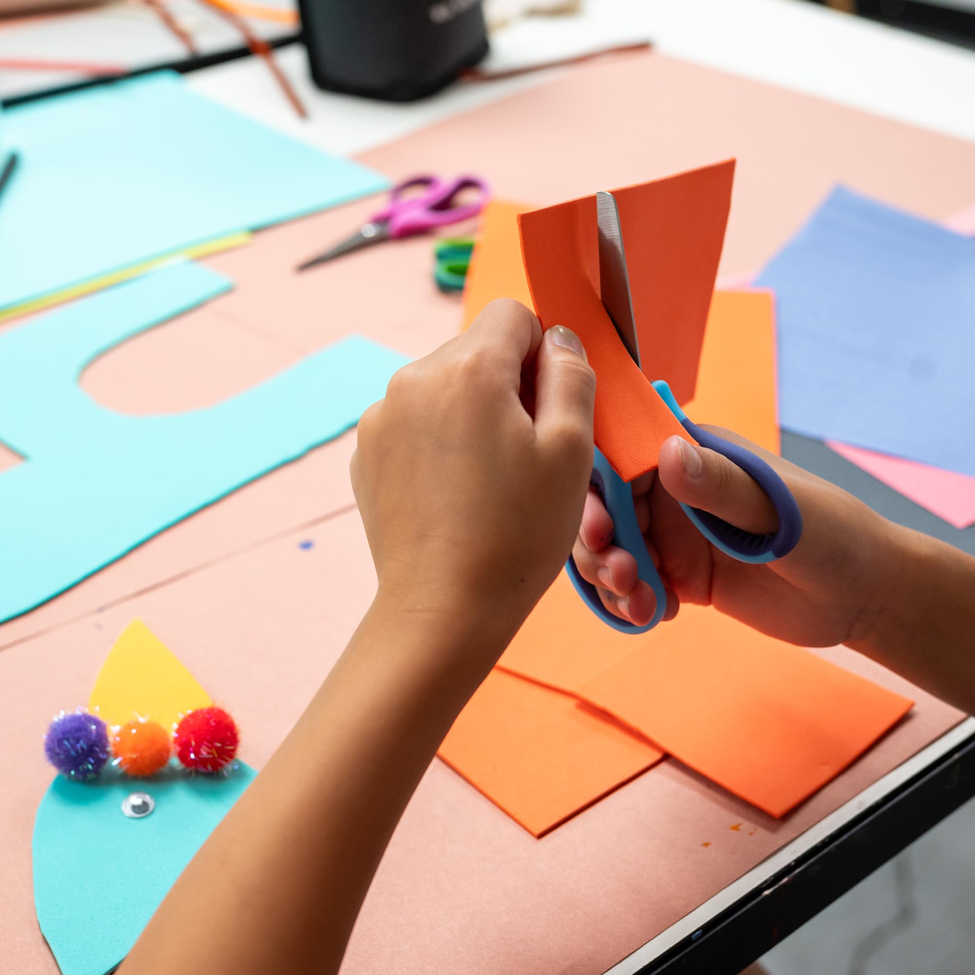 W.A. Portman WA Blunt - Forbici per bambini, confezione da 3, piccole forbici per casa e classe, forbici di sicurezza per bambini per il rientro a scuola, forbici con punta smussata per bambini