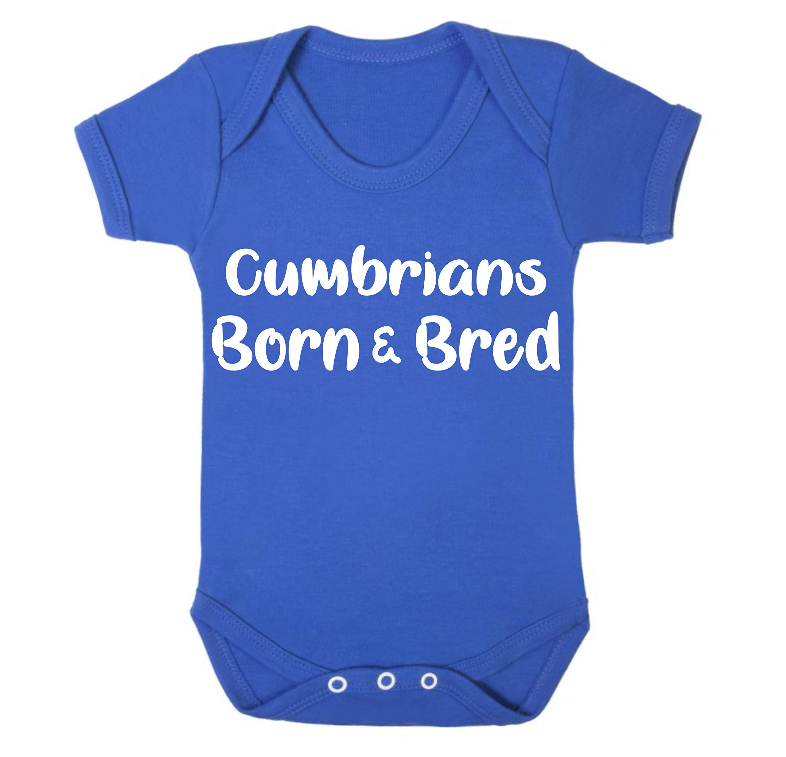 cumbrians Carlisle Born and Bred Football Premium Baby Vest Grow Romper Girl boy Gift Present Shower Newborn Age 12-18 Months White