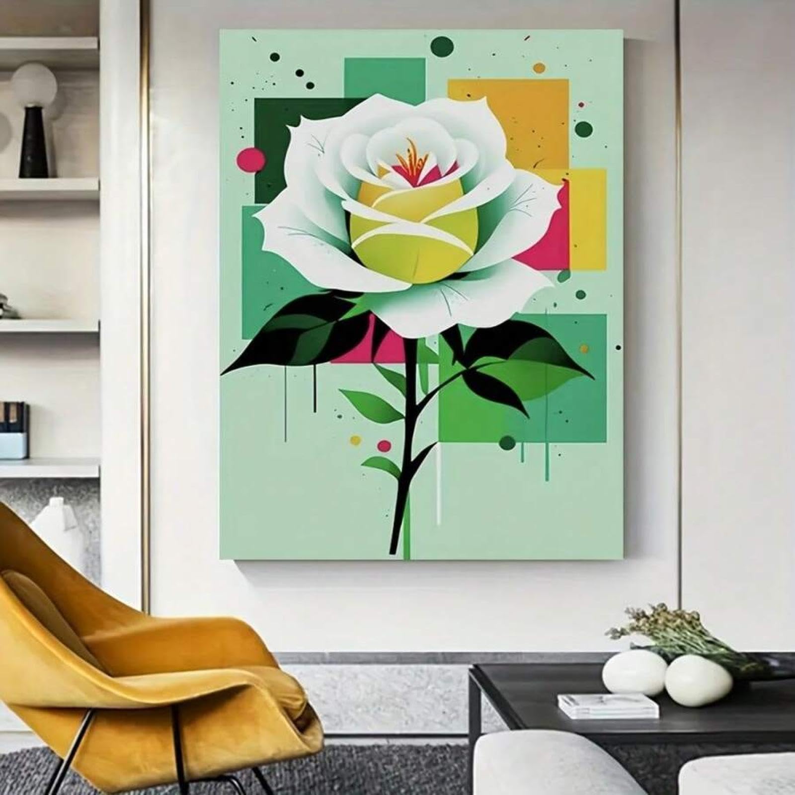 Affiches florales géométriques roses blanches pour salon esthétique - 8