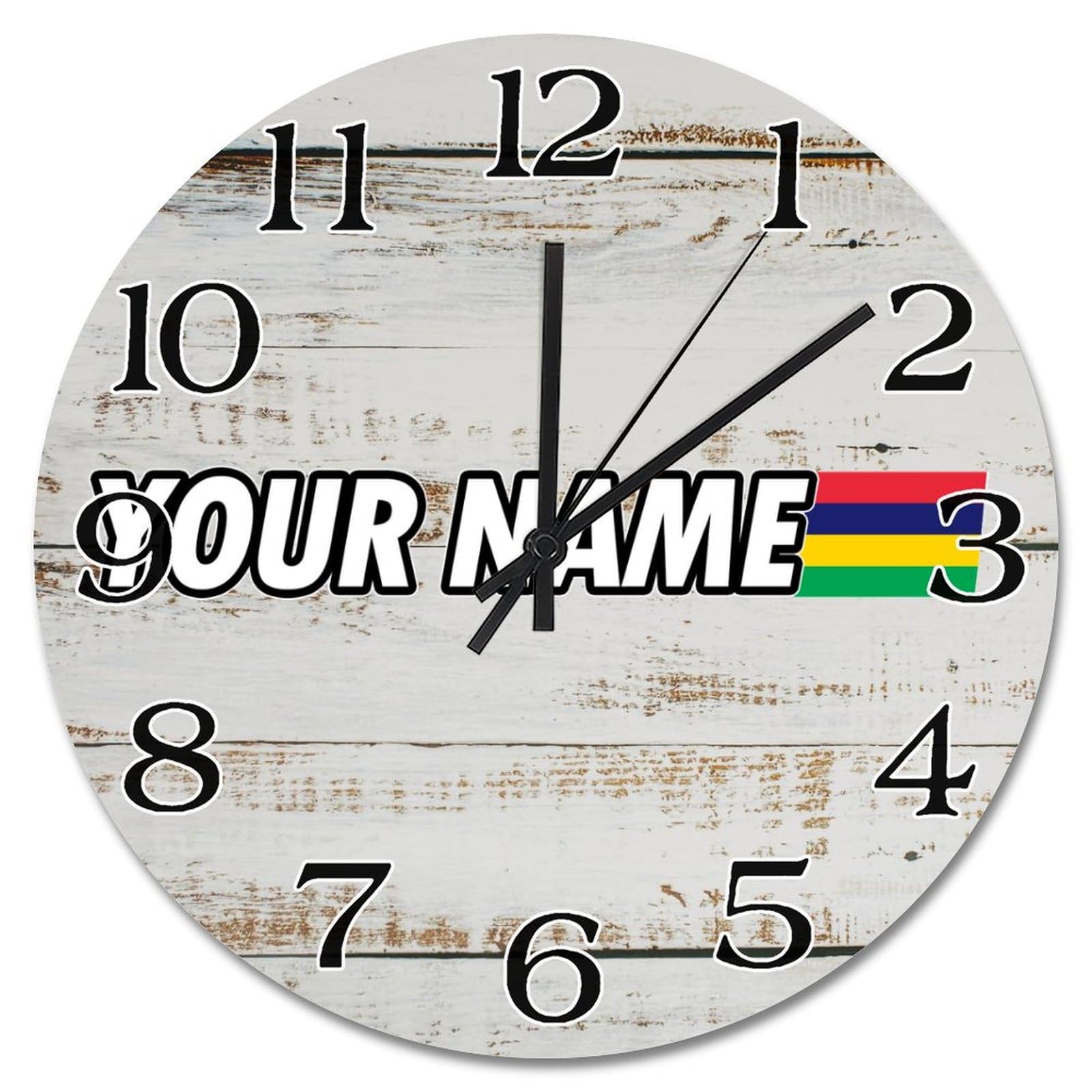 Horloge murale silencieuse en bois île Maurice sans bruit