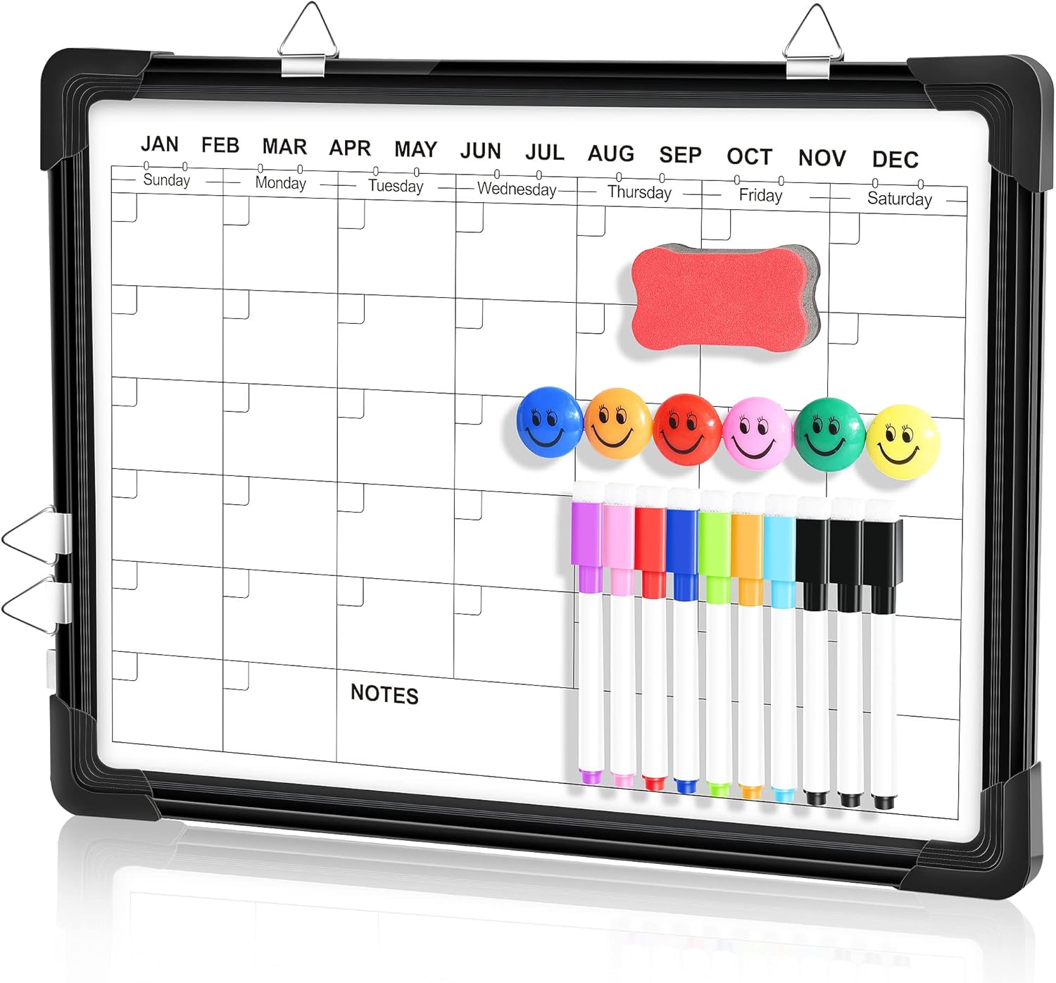 Dry Erase Whiteboard Calendar for Wall, 16" x 12" White Board