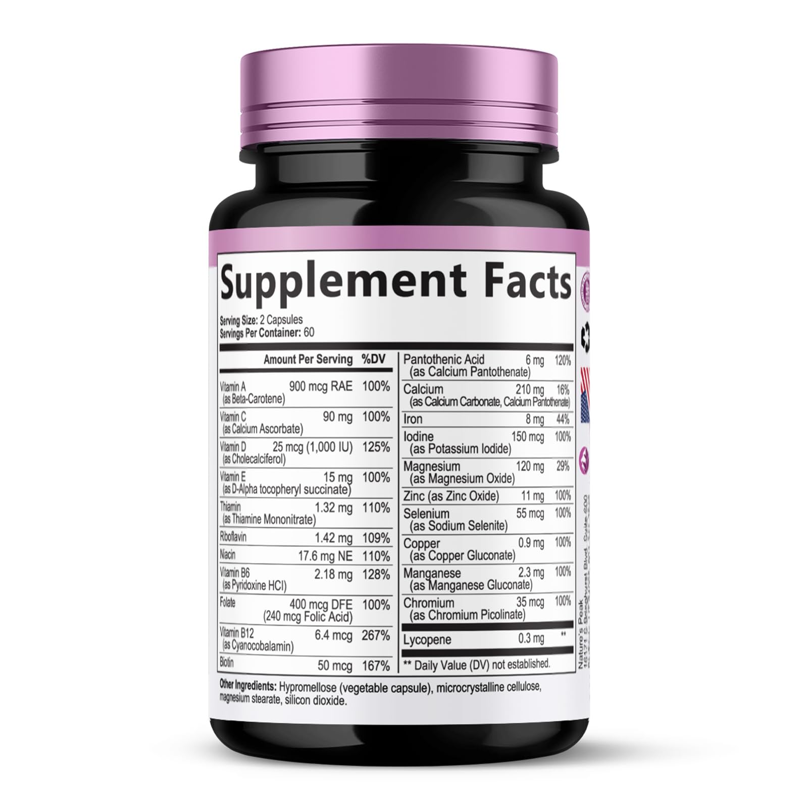 Multivitamin for Women - Once Daily Vitamins for Woman with Biotin, Calcium, Folate, Vitamin A, C, D, E, B Vitamins & Iron - Complete Multi Vitamins for Bone, Energy & Immune Support - 120 Capsules — Amazon image 9