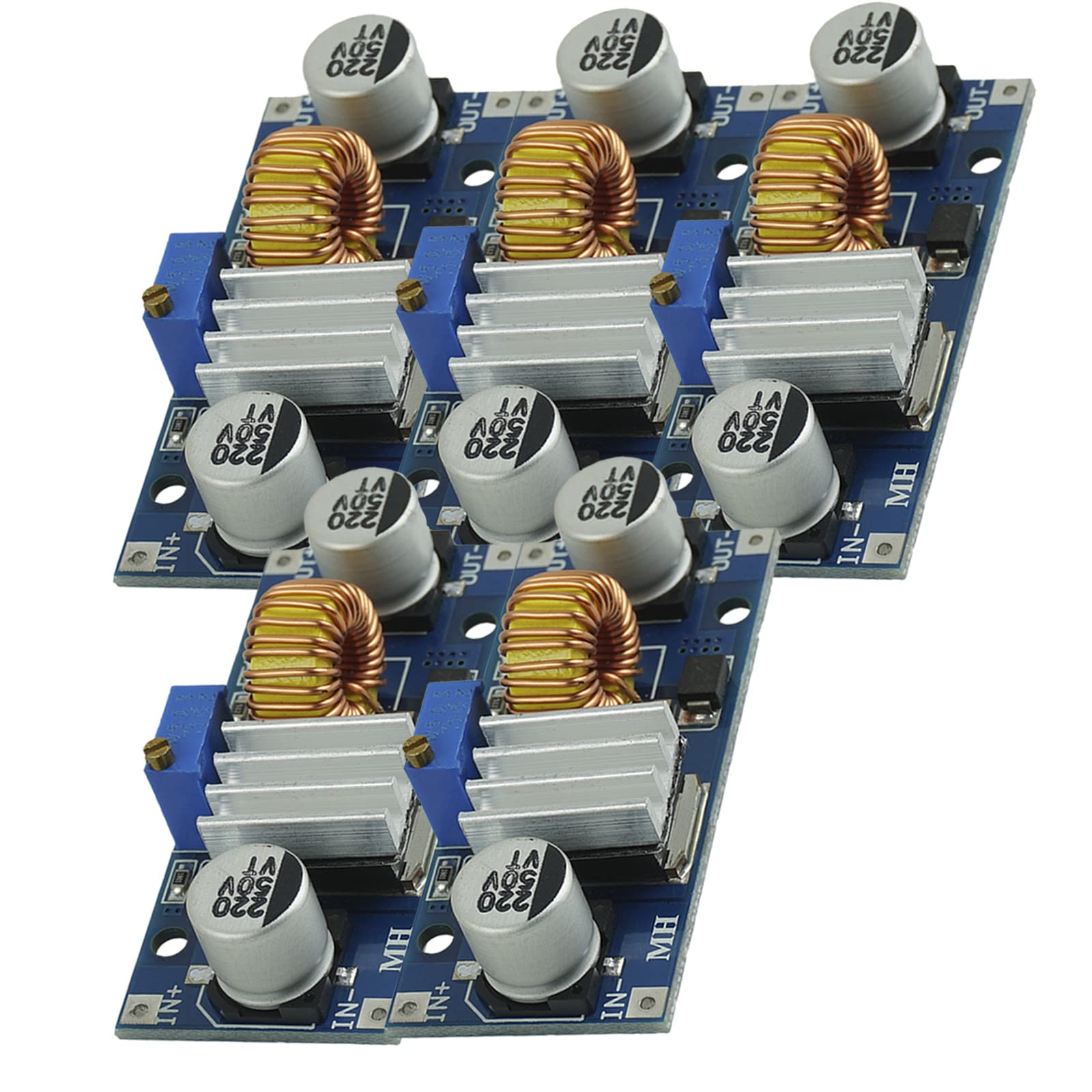 AZDelivery 5 x Przetwornica napięcia 5A 8-36V na 1,25-32V XL4015 kompatybilny z Arduino wraz z E-Book!