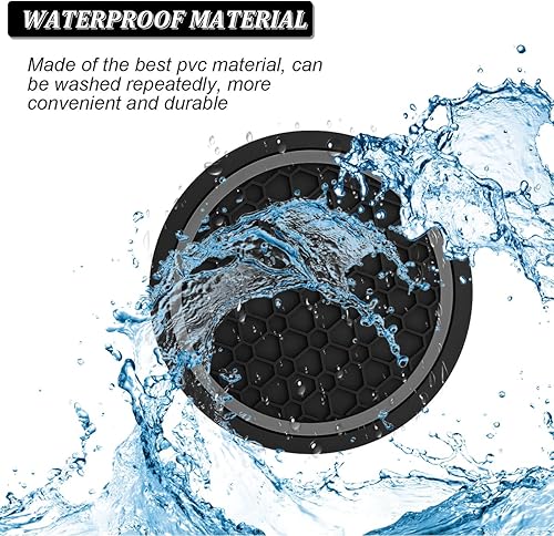 Miniatura 5 de Mandark 4 posavasos para automóvil, almohadillas antideslizantes de 2.75 pulgadas para botellas de agua, a prueba de polvo, accesorios interiores