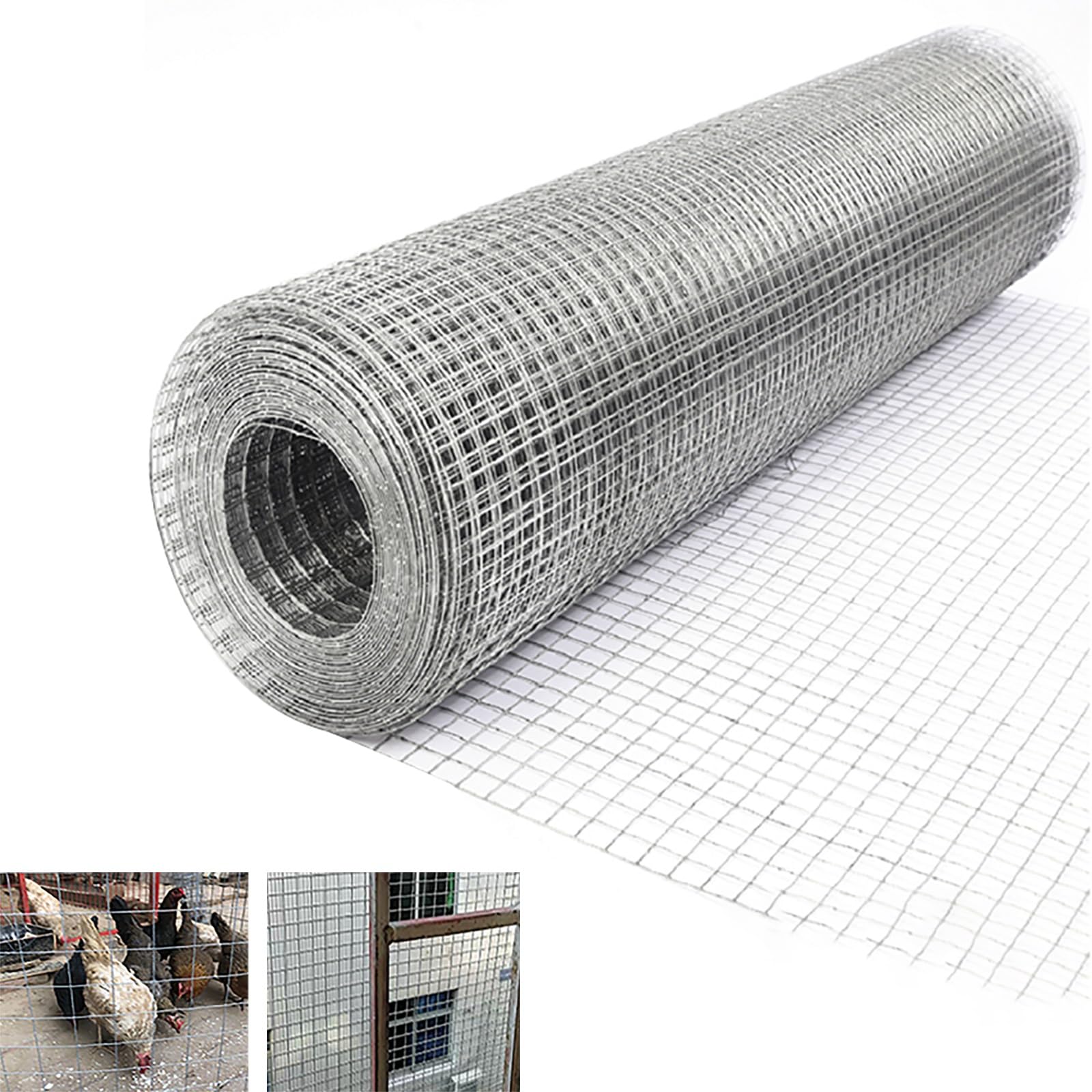 Vallas Metalicas Malla de Soldadura Galvanizada Alambre de Malla de Acero Soldado, Rollo de Cercado para Ganado para Pollos, Conejos, Perros (Size : 25mm Hole 1 x 18m)