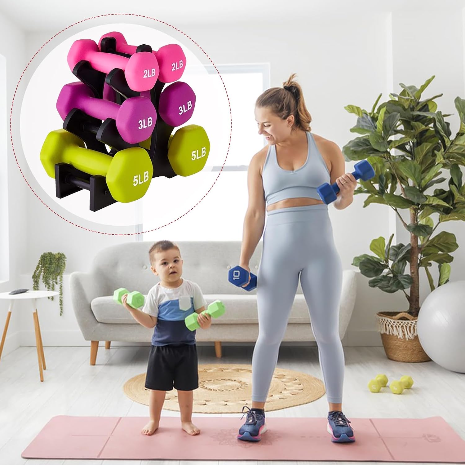 Oumefar Dumbbell Rack Stand Only, 23x22.5x8.5cm Weight Rack(Dumbbells not Included), 3 Tier Dumbbell Bracket Hand Weight Tower Stand for Home Gym Workout