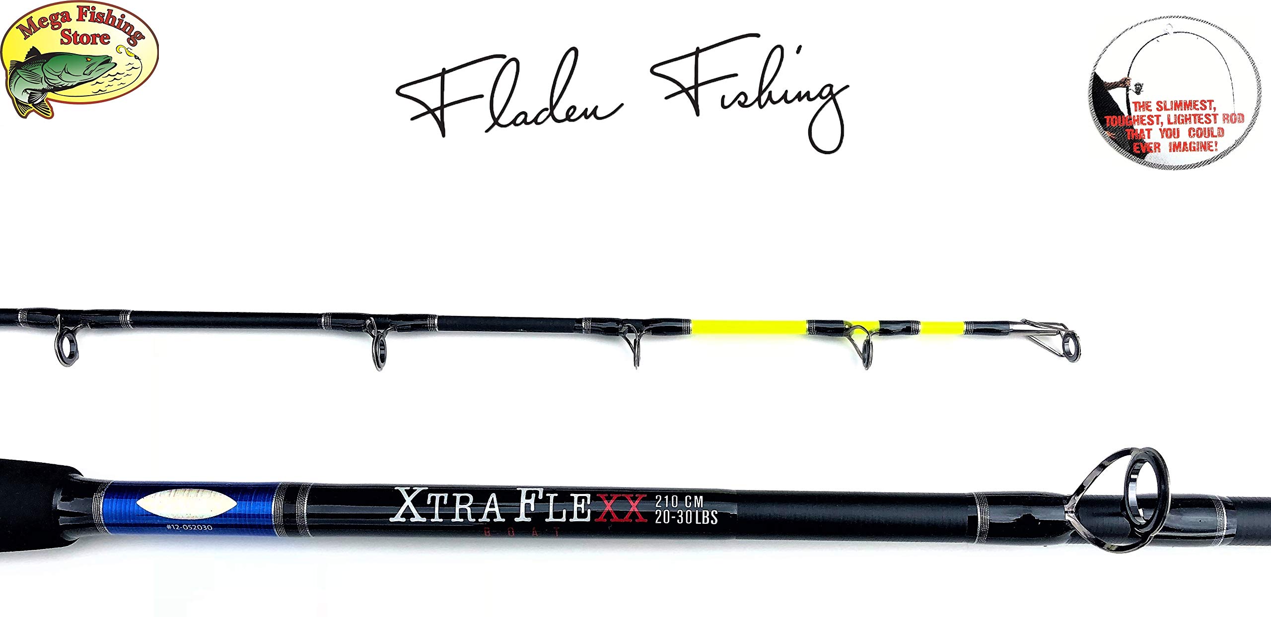 FLADEN Fishing Norwegen Angelset Combo Boot Hochsee Rute 2,10m 20-30 lbs/Bootsrute + Multirolle + Schnur