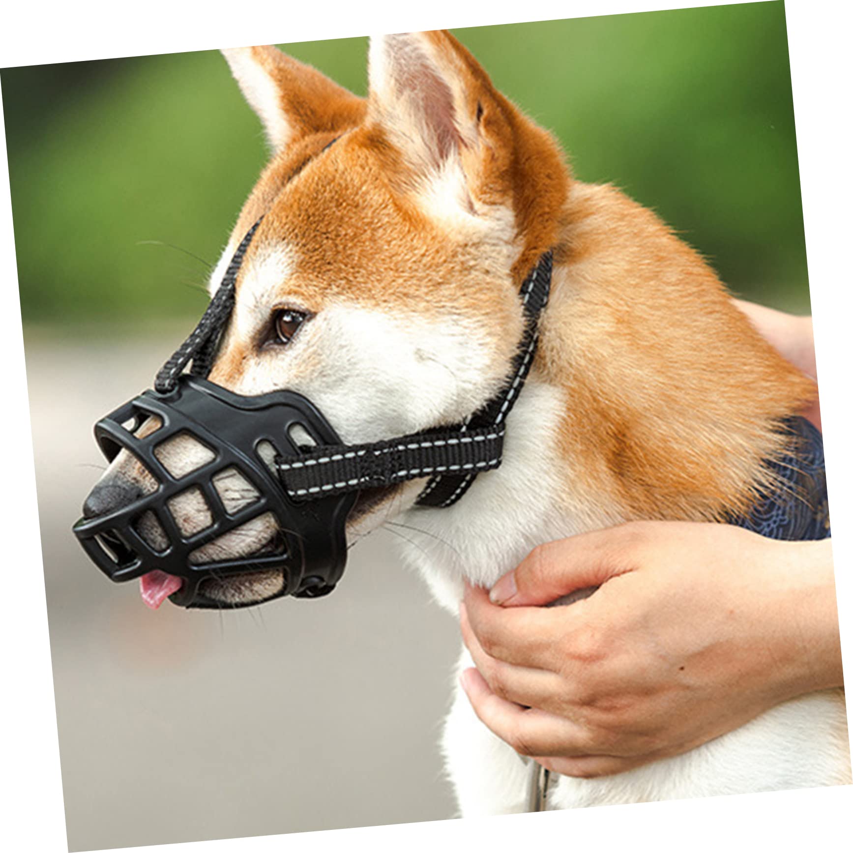 Happyyami Adjustable Dog Muzzle for Large Dogs Pet Mask Breathable Design for Puppies