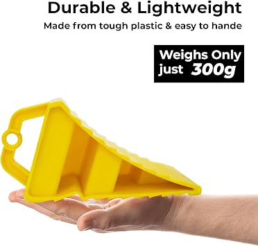 Berry 2 Pcs Wheel Chock Small - Yellow | Portable Wheel Stop | Plastic Wheel Wedge with Handles