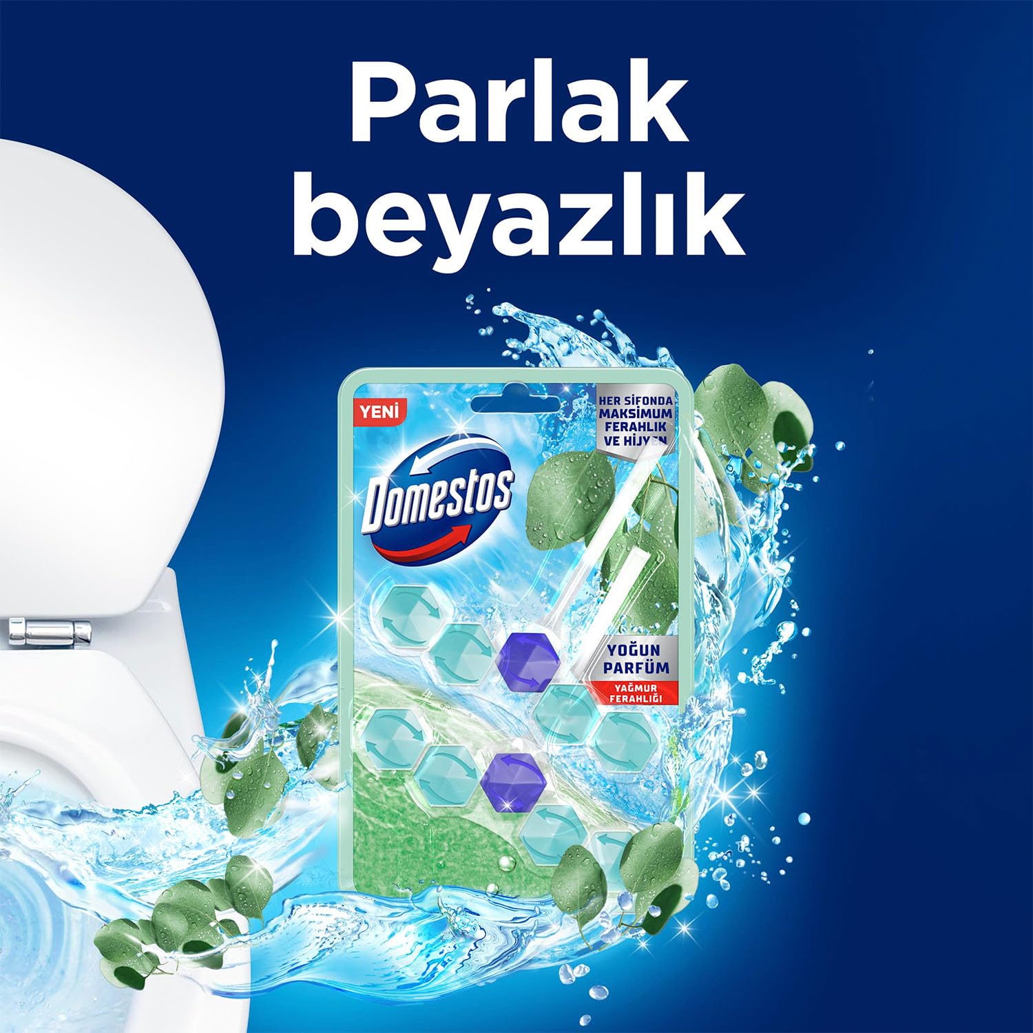 Domestos Tuvalet Bloğu Yağmur Ferahlığı 100 Gram (2 paketi)