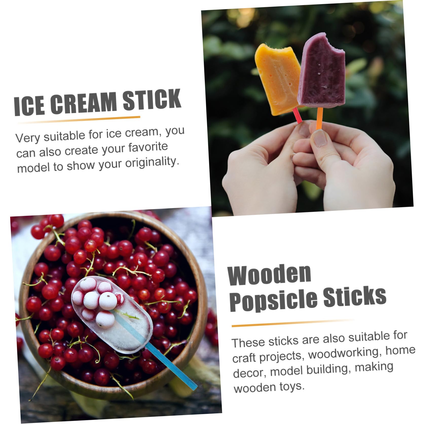 Operitacx Palitos para Hacer Helados de Madera Multicolor 15 Cm 500 Unidades para Manualidades Infantiles Escolares Creativas Verano Fiesta