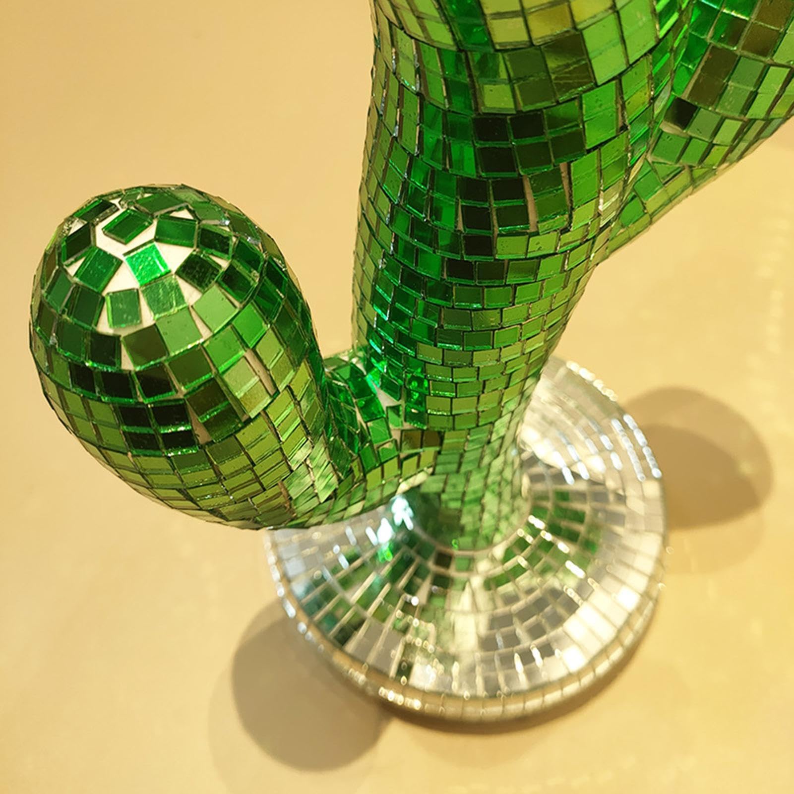 Generisch Kaktus Ornamente - Reflektierende Disco-Spiegelornamente,Handgefertigtes Dekorationszubehör für Nachtclubs, Festivals und Bars, 25 x 12 x 12 cm