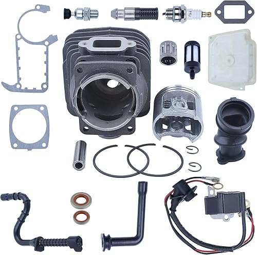 Miniatura 5 de Kit de pistón cilíndrico de 1.929in, rodamiento de aguja de pistón, bobina de encendido, bujía, válvula de descompresión, filtro de aire, bota de