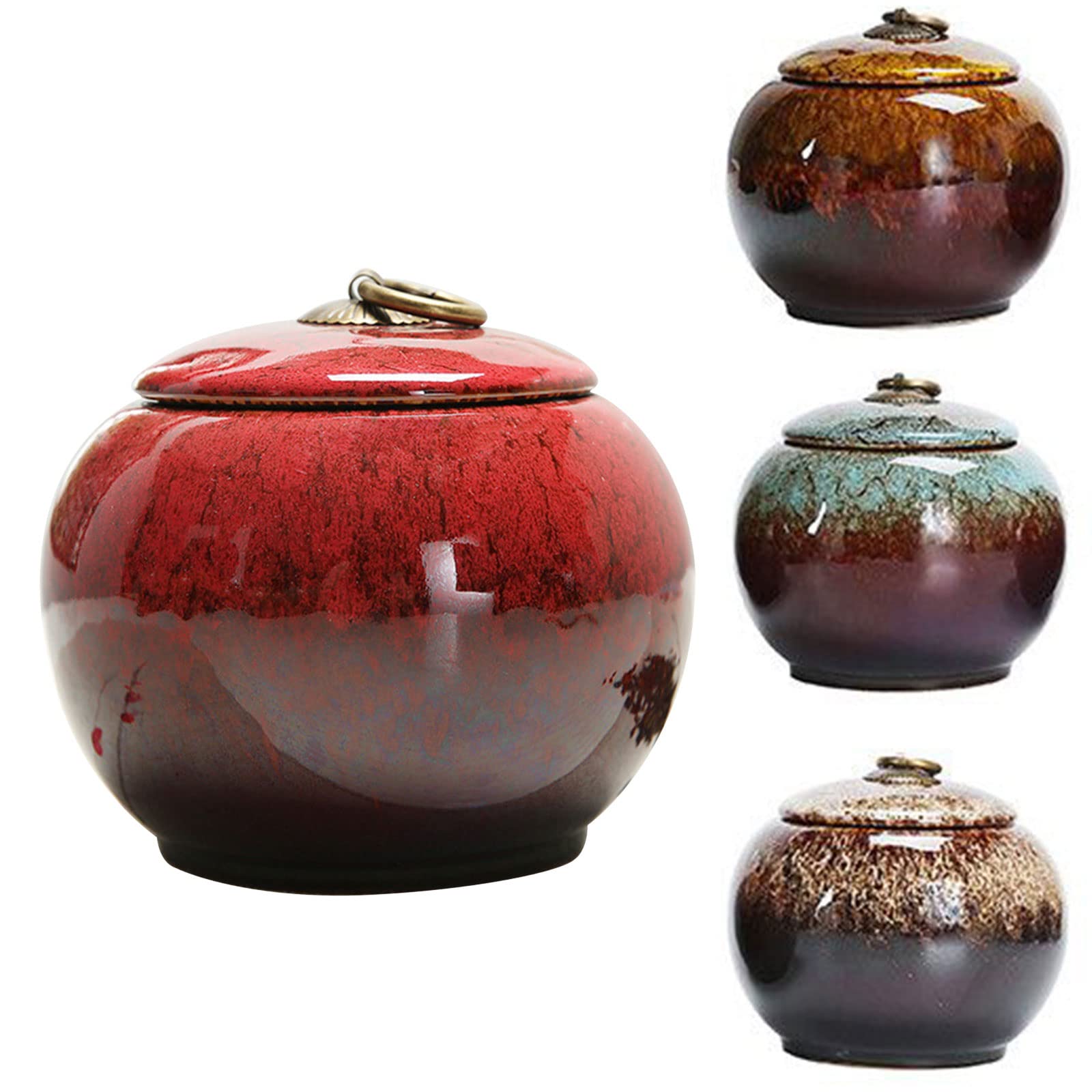 JFGCTYHXY Pet urns, Ceramic Cremation Urn For Human And Pet Ashes Pack Of 4 Multicolor(Set of 4)