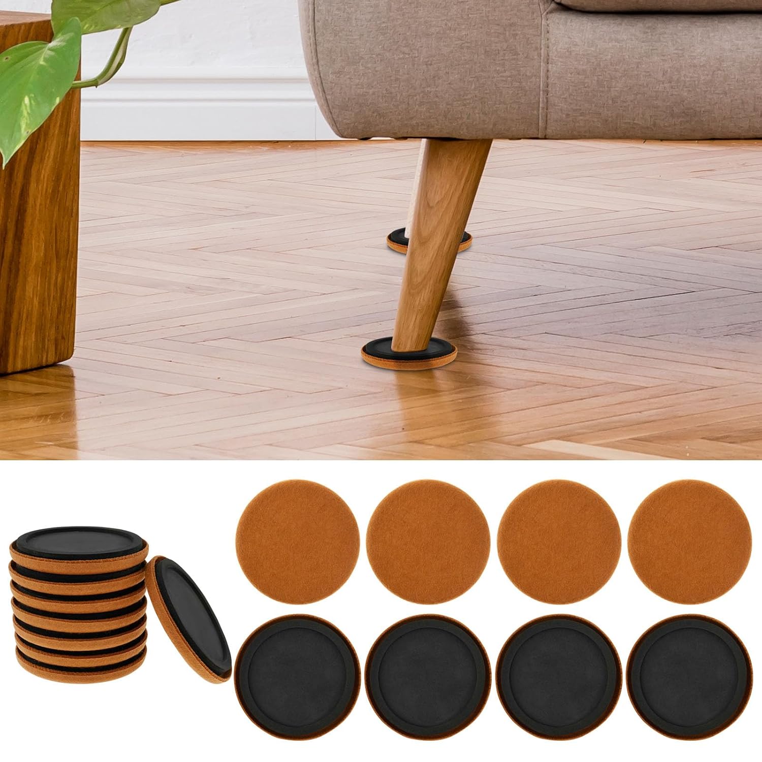 16Pcs Felt Furniture Sliders 3 Felt Furniture Pads Stable Furniture Protectors Practical Multifunctional Furniture Movers Slider for Furniture