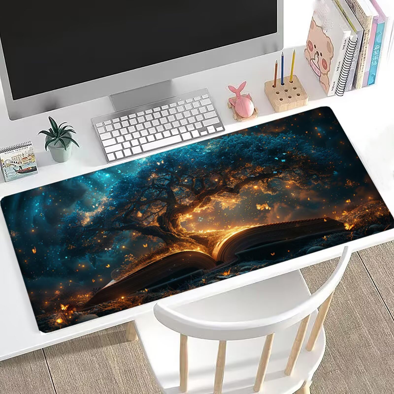 XXL podkładka pod mysz 1500 x 800 mm podkładka pod biurko do gier, antypoślizgowa podkładka pod mysz ze stabilną podstawą, podkładka pod mysz i klawiaturę, akcesoria biurkowe do gier, kreatywna praca